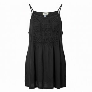 Old Navy, Black Embroidered boho-style Camisole